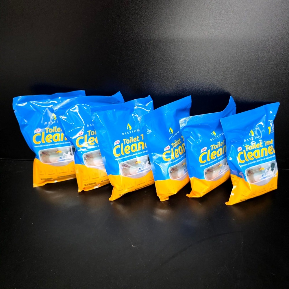 Bastion Toilet Tank Cleaner 6 Pack Blue Citric Acid Descaler Rust Stain Remover